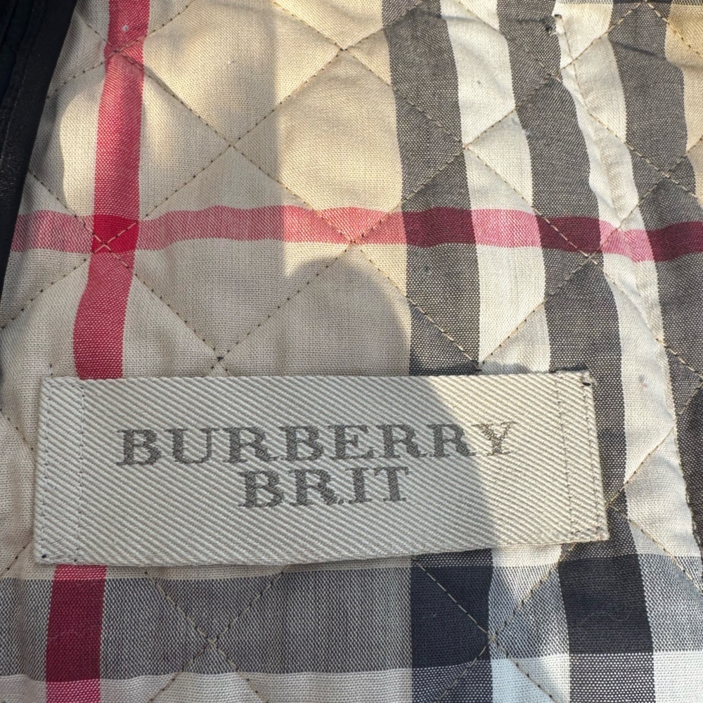Burberry Black Quilted Authentic Jacket with Signature Check Trim Size XL - Picture 11 of 12